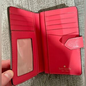Kate Spade Leather Fuchsia Bi-fold Wallet